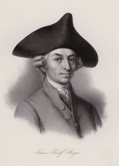 Johann Rudolf Meyer, produttore di nastri di seta e filantropo svizzero (incisione) da Swiss School