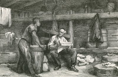 Scena in una capanna per la produzione del formaggio da Swiss School