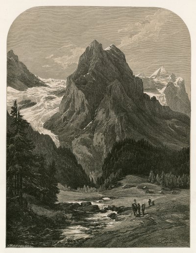 Il ghiacciaio del Rosenlaui, tra il Wellhorn e gli Engelhorns da Swiss School