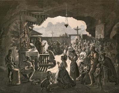 La cappella di Wildkirchli, sopra l