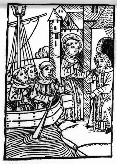 La leggenda di San Brandano, eroe e santo irlandese del VI secolo. Il santo incontra l