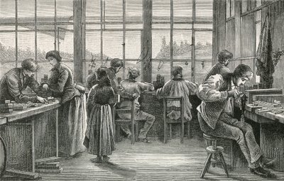 Laboratorio di orologiai a La Chaux-de-Fonds da Swiss School