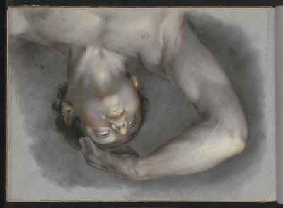 Uomo nudo che guarda verso l