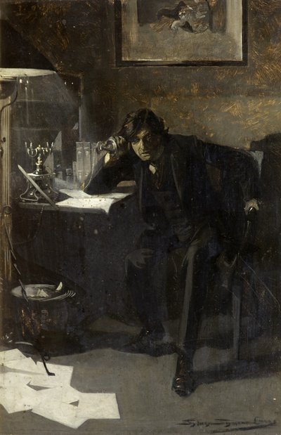 Ritratto di Sir John Martin Harvey (olio su cartone) da Sydney C Lucas
