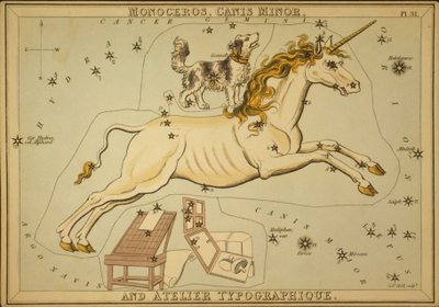 Monoceros, Canis Minor e Atelier Typographique, illustrazione da 