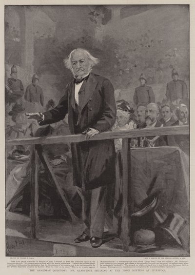 Una questione armena, Mr Gladstone parla alla riunione cittadina a Liverpool da Sydney Prior Hall