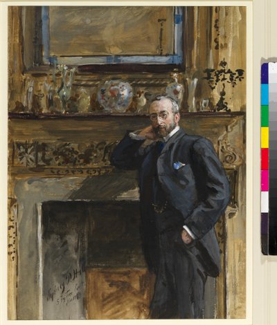 Gentiluomo in un interno a 5 Fig Tree Court, 1890 da Sydney Prior Hall