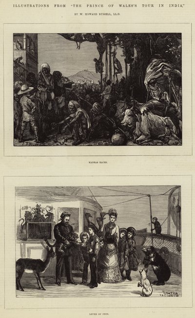 Illustrazioni dal Tour del Principe di Galles in India, di W Howard Russell da Sydney Prior Hall