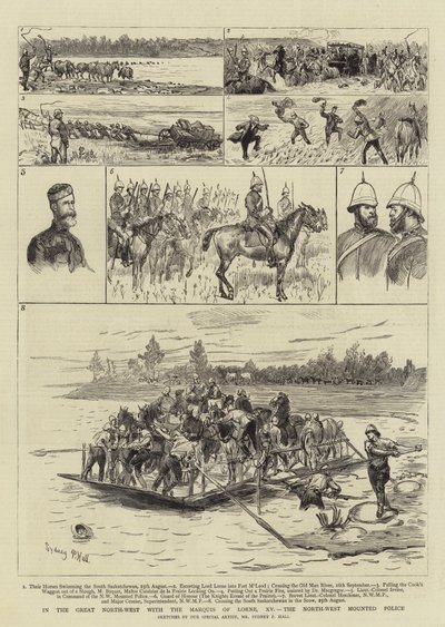 Nel Grande Nord-Ovest con il Marchese di Lorne, XV, la Polizia a Cavallo del Nord-Ovest da Sydney Prior Hall