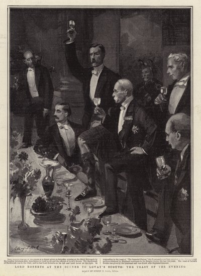 Lord Roberts alla Cena degli Scouts di Lovat, il Brindisi della Sera da Sydney Prior Hall