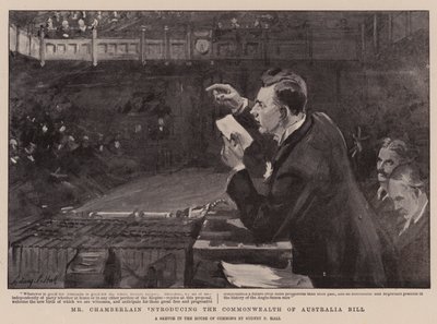 Il signor Chamberlain introduce il Commonwealth of Australia Bill da Sydney Prior Hall