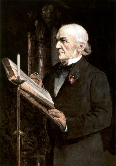 Mr Gladstone che Legge le Lezioni nella Chiesa di Hawarden da Sydney Prior Hall