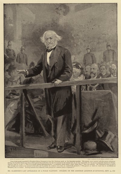 Ultima apparizione pubblica di Mr Gladstone, discorso sulla questione armena a Liverpool, 24 settembre 1896 da Sydney Prior Hall