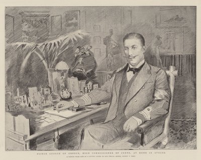 Principe Giorgio di Grecia, Alto Commissario di Creta, a Casa ad Atene da Sydney Prior Hall