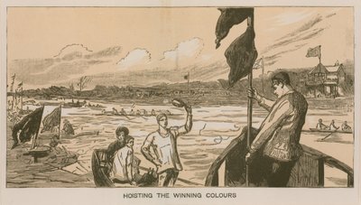 Ricordi di una gara di canottaggio Oxford e Cambridge: issare i colori della vittoria da Sydney Prior Hall