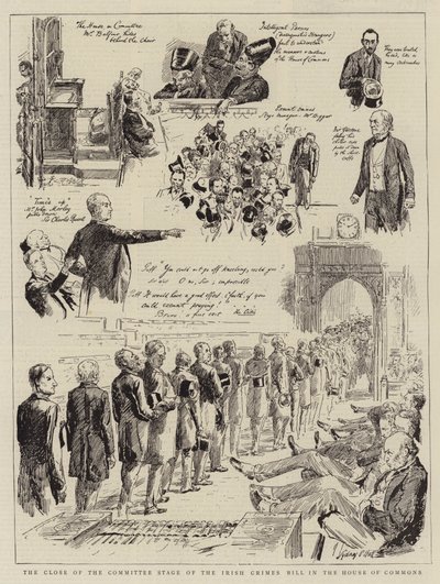 La chiusura della fase del comitato del disegno di legge sui crimini irlandesi alla Camera dei Comuni da Sydney Prior Hall