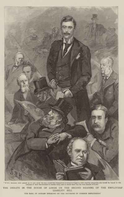 Il dibattito nella Camera dei Lord sulla seconda lettura del disegno di legge sulla responsabilità dei datori di lavoro da Sydney Prior Hall