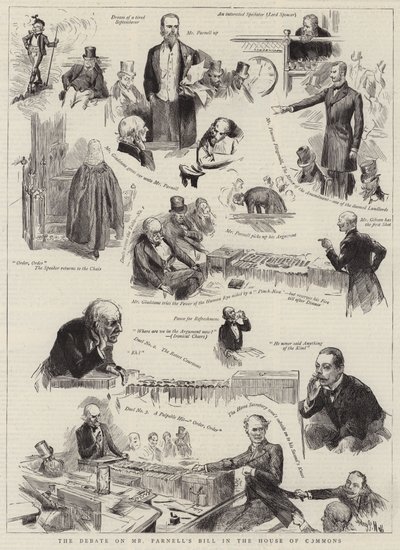 Il dibattito sul disegno di legge di Mr Parnell alla Camera dei Comuni da Sydney Prior Hall