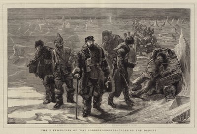 Le difficoltà dei corrispondenti di guerra, attraversando il Danubio da Sydney Prior Hall