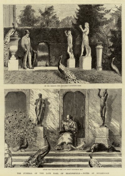 Il funerale del defunto conte di Beaconsfield, Note a Hughenden da Sydney Prior Hall