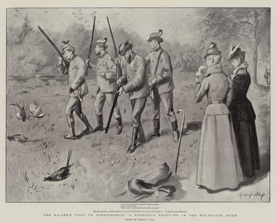 La visita del Kaiser a Sandringham, una mattinata di caccia nel bosco di Wolferton da Sydney Prior Hall