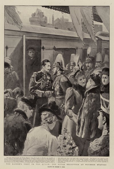 La Visita del Kaiser alla Regina, la Ricezione Reale alla Stazione di Windsor da Sydney Prior Hall
