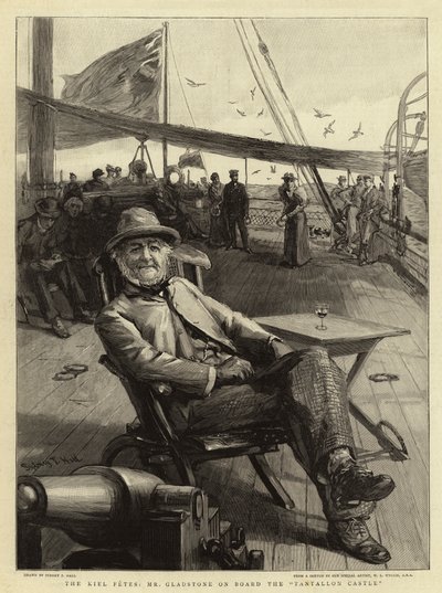 Le feste di Kiel, Mr Gladstone a bordo del Tantallon Castle da Sydney Prior Hall