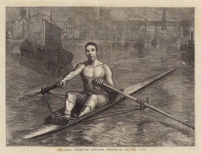 Il defunto campione di canottaggio, Renforth, sul Tyne da Sydney Prior Hall