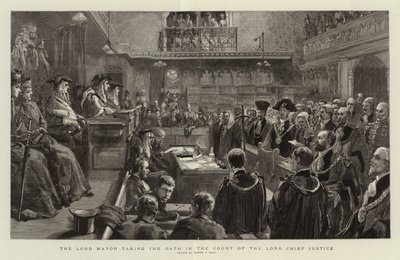 Il sindaco che presta giuramento nella Corte del Lord Chief Justice da Sydney Prior Hall
