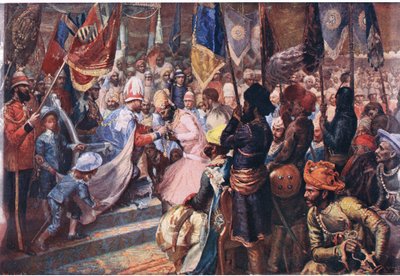 Il Principe di Galles in India, illustrazione da Cassells History of England, 1900 da Sydney Prior Hall