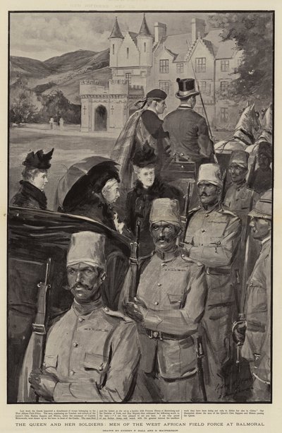 La regina e i suoi soldati, uomini della West African Field Force a Balmoral da Sydney Prior Hall