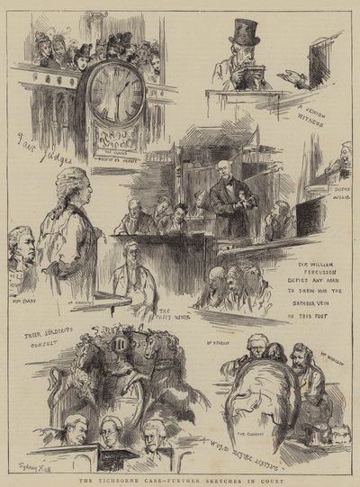 Il caso Tichborne, ulteriori schizzi in tribunale da Sydney Prior Hall