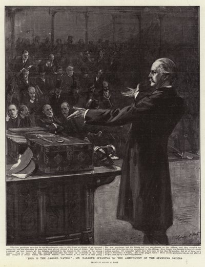 Questa è la nazione imbavagliata, Mr Balfour parla della modifica degli ordini permanenti da Sydney Prior Hall