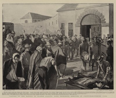 Vittime della battaglia di Elands Laagte, prigionieri boeri che arrivano alla prigione di Pietermaritzburg da Sydney Prior Hall