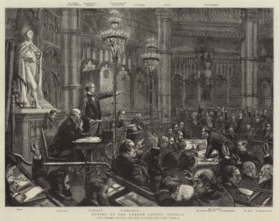 Votazione al London County Council da Sydney Prior Hall