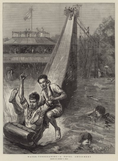 Water-Tobogganing, un nuovo divertimento da Sydney Prior Hall