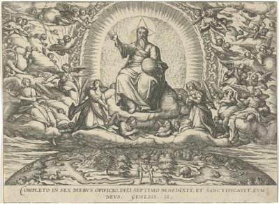 Dio riposa il settimo giorno da Symon Novelanus (attributed to)