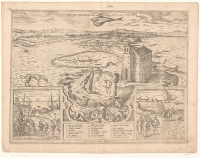 Veduta della penisola di Cadice da Symon Novelanus (possibly)