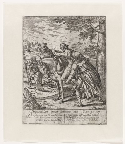 Il buon samaritano aiuta l