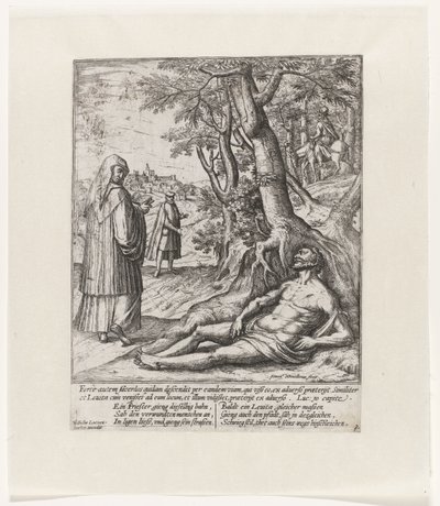 Un sacerdote e un levita passano oltre e lasciano il viaggiatore ferito da Symon Novelanus