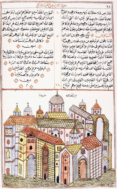 Convento di San Saba, da un manoscritto cristiano siriano, 1855 da Syrian School