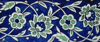 Piastrella con peonie e rosette da Syrian School