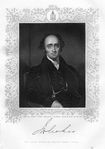 John Wilson Croker, statista e autore irlandese, XIX secolo da TH Parry