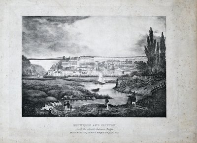 Hotwells e Clifton, c.1831 (litografia su carta) da T. Bedford