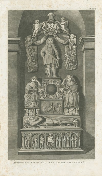 Interno della Chiesa di Patshull - Tombe di Astley da T Carter