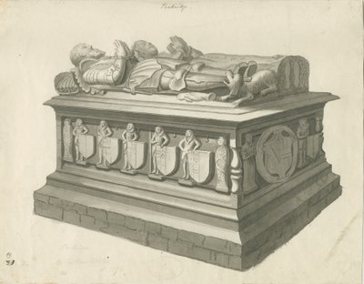 Chiesa di Penkridge - Tomba di [Sir Edward Littleton]: disegno a seppia, nd [fine XVIII secolo] da T Carter