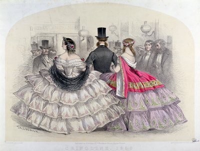 Signore che indossano crinoline alla Royal Italian Opera, Covent Garden, 1859 da T. H. Guerin