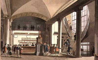 La Sala del Mercato delle Aste da T. and Pugin A.C. Rowlandson