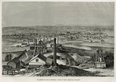 Veduta generale delle miniere di Sandhurst, incisione dal disegno di Taylor, per illustrare la storia sei mesi in Australia, di Désiré Charnay, missione incaricata dal Ministero della Pubblica Istruzione, nel 1878, pubblicato in Le tour du monde da T Taylor