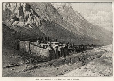 Il convento di Santa Caterina, Egitto. Incisione di Taylor per illustrare la storia 